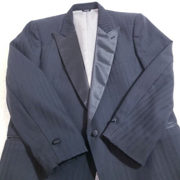 Christian Dior Blazer Men 46L Striped Peak Lapel Tuxedo Blazer - Picture 13 of 14